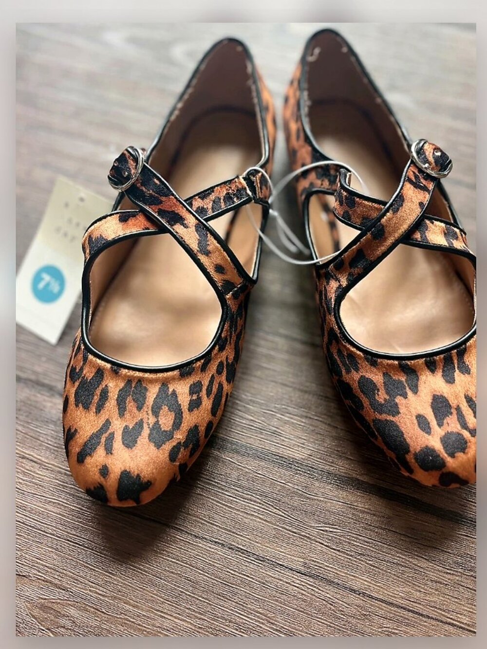 a new day Leopard Print Mary Jane Flats - Brown & Black